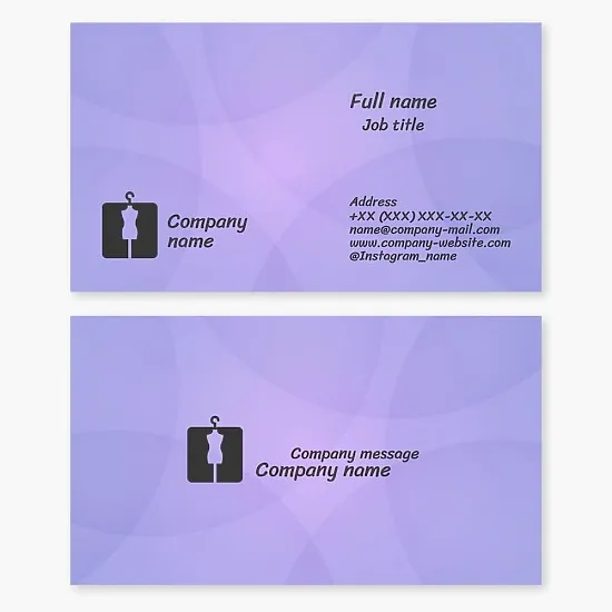 Business card template. Atelier fashion. Workshop for sewing and repairing clothes.