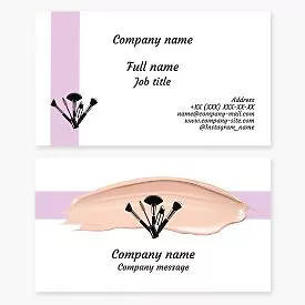 Makeup Artist Cosmetics Business Card Template