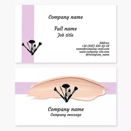 Makeup Artist Cosmetics Business Card Template