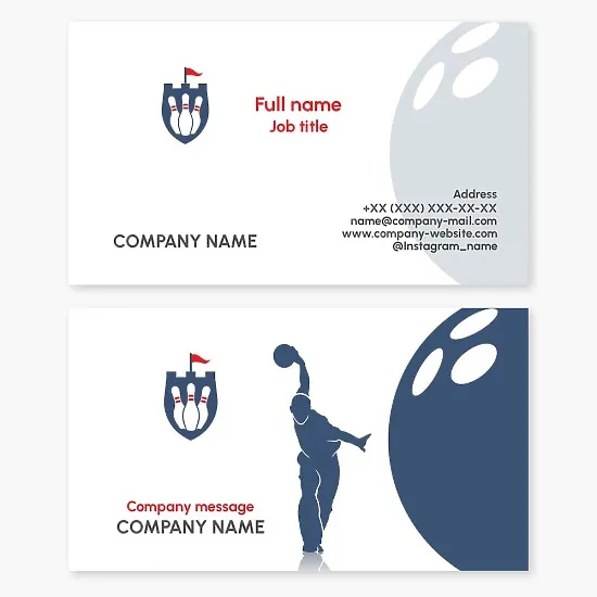 Bowling Business Card Template