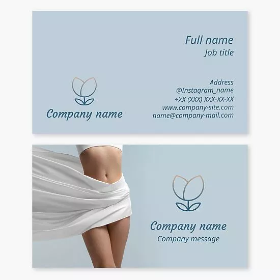 Flower Logo | Woman Wrapped In Linen | Business Card Template