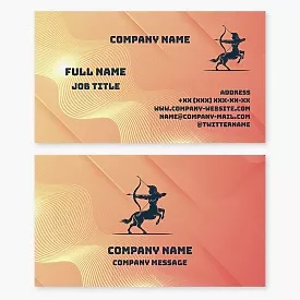 Business card template Mythical Sagittarius Centaur, unbridled passions