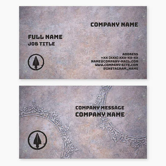 Business card template. Arrowhead. Symbol of hunting and warfare, luck and prosperity, and connection to the spiritual world.