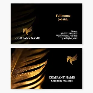 Business card template. Pegasus. Abstraction. Symbol of poetic inspiration, eloquence, and spirituality. Poet.