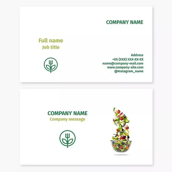 Vegan Food | Restaurant Business Card Template