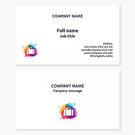 Colorful Suitcase Logo Business Card Template