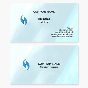 Abstract business card template. Two waves towards each other. Company and consumers. Letter C.