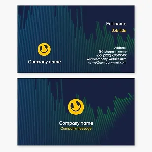 Business card template with headphones for DJ. Music service.