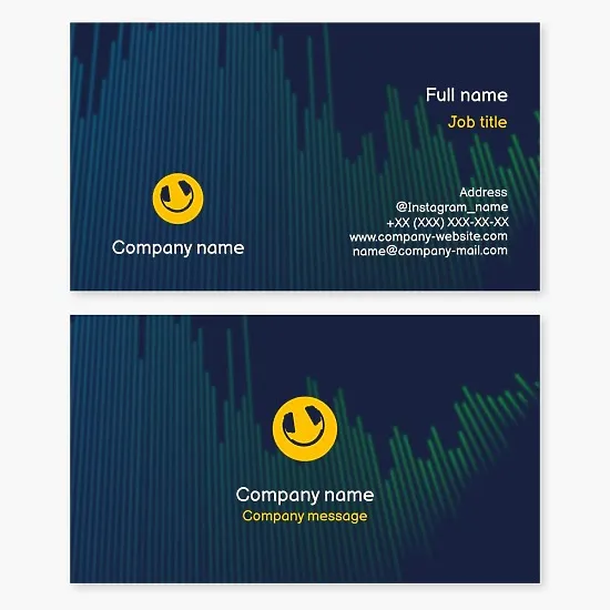 Business card template with headphones for DJ. Music service.