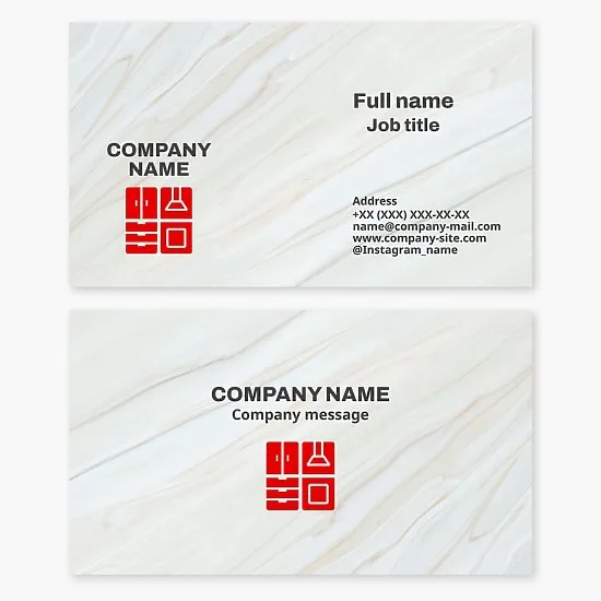Business card template. Kitchen cabinet manufacturing. Kitchen appliance sales.