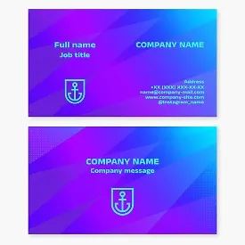 Business card template. Boat trips and transportation. City symbol. Marine charter management. Maritime education. Ship insurance.
