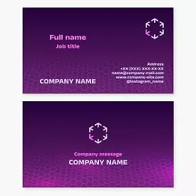 Business card template for a technology company. Abstract.