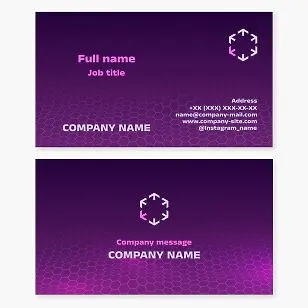 Business card template for a technology company. Abstract.
