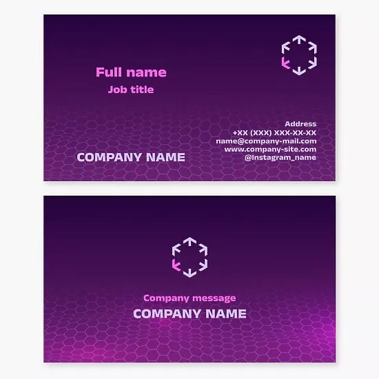 Business card template for a technology company. Abstract.