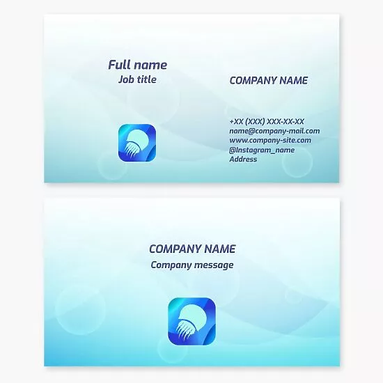 Business card template. Abstract. Jellyfish. Symbol of resilience, wisdom, intuition, and inner strength. Beach services and products.