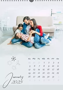 Calendar template Cheerful and friendly family