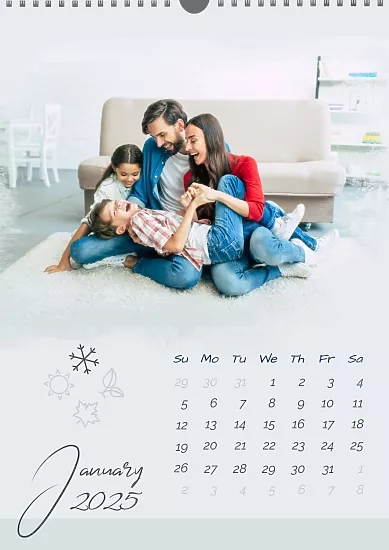 Calendar template Cheerful and friendly family