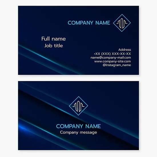 Business card template. Capital construction. Real estate.