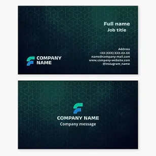Business card template. Abstraction. Letter F.