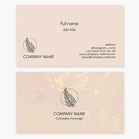 Business card template with fern image. Symbol of fertility, prosperity, luck, wealth, magical power and protection from evil.