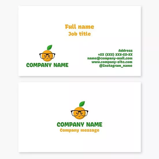 Orange with Glasses | Optometrist Business Card Template