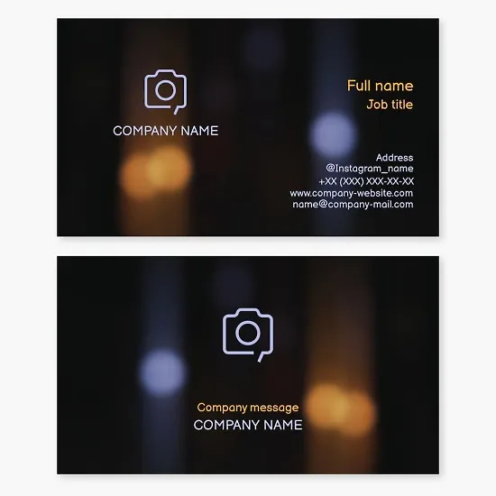 Business card template Camera