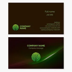 Business card template. Landscaping of yards and streets. Sale of seedlings and bushes.