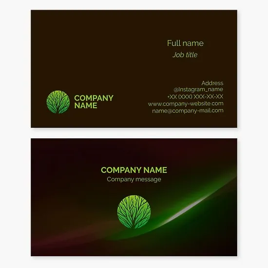 Business card template. Landscaping of yards and streets. Sale of seedlings and bushes.