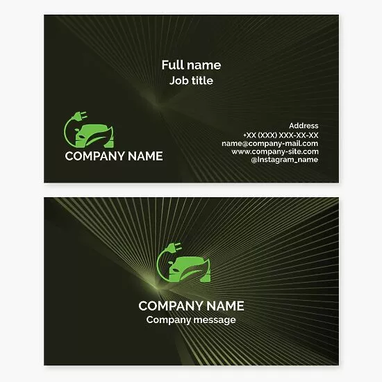 Eco Car Charging Business Card Template