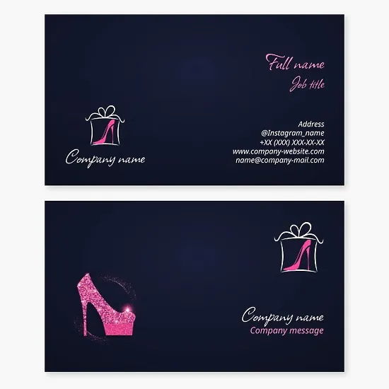 Gift Box Shoe Logo Business Card Template