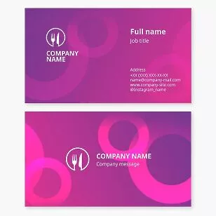 Cutlery Logo Vibrant Pink Business Card Template