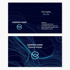 Business card template. Industrial fishing. Letter C.