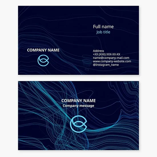 Business card template. Industrial fishing. Letter C.