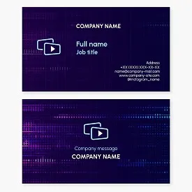 Business card template. Video studio. Video filming of celebrations.