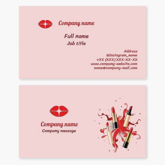 Makeup Artist | Lipstick Business Card Template. Cheiloplasty