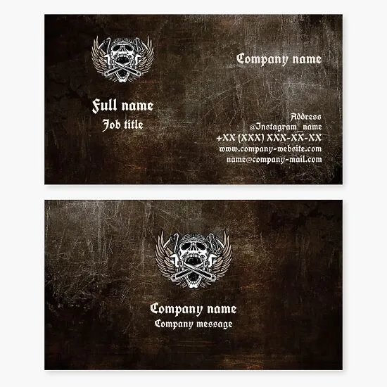 Skull Wrench Logo | Mechanic Auto Repair | Business Card Template