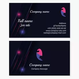 Pink & Blue Eagle Business Card Template