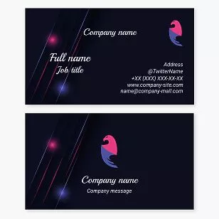 Pink & Blue Eagle Business Card Template