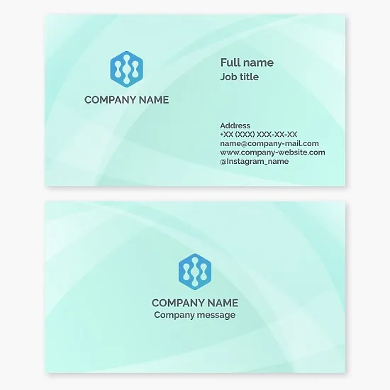 Business card template. Abstraction. Medicine, technology, system.