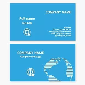 Business card template. Website creation. Web company.