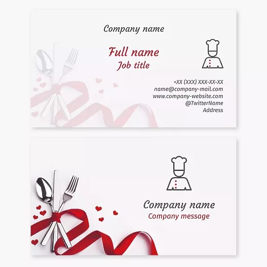 Business card template Restaurant