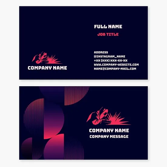 Welder business card template. Welding and assembly services.