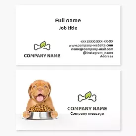 Business card template Pet shop, pet food