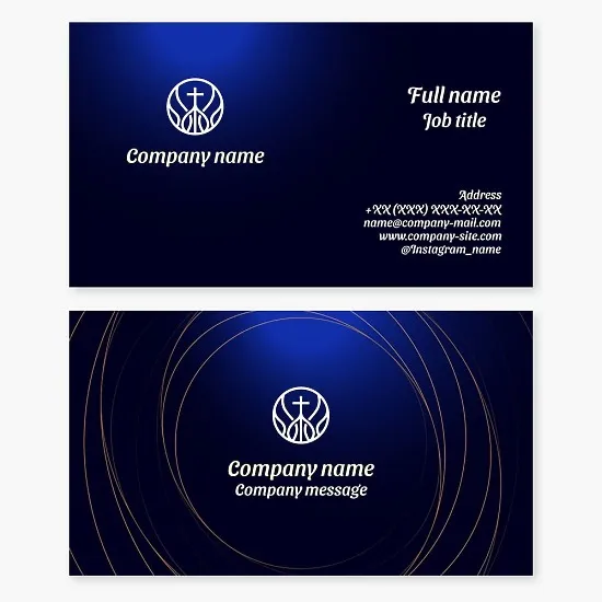 Business card template. Christian church. Letter O.