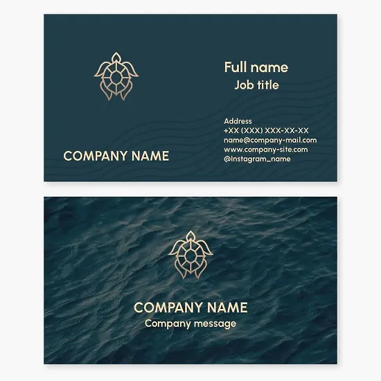 Business card template. Resort. Seaside hotel. Boat trips and travel.