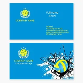 Business card template. Volleyball team.