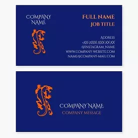 Business card template Tiger, martial arts, security