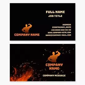 Fitness | Bodybuilder Logo Business Card Template