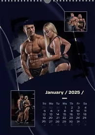 Calendar Template with Fitness Training Photos