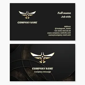Business card template Golden bird